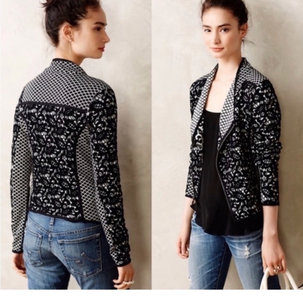 Moth (Anthropologie) Jacquard Moto jacket